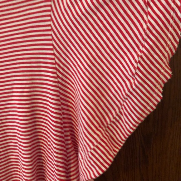 NWT terra & sky women’s T-shirt, pink and white stripe, fluffy sleeve, 1X - Picture 5 of 5